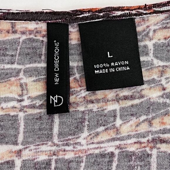 New Directions Top Size L Snake Print Faux Wrap V Neck‎ Side Chinched Blouse - Picture 12 of 14